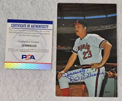 DICK WILLIAMS Signed Postcard-HALL OF FAME-ANGELS-MARINERS-PSA - Image 1 of 4