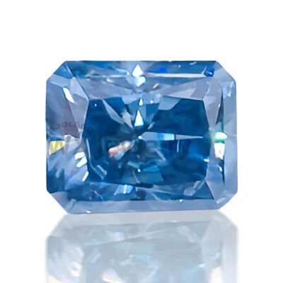 Excellent Cut Radiant Vivid Blue Loose Moissanite Stone Quality With Certificate - Image 1 of 4