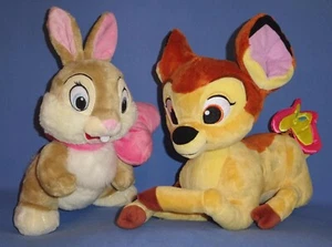 Disney Store plush Bambi-Miss Bunny w/Easter pink Bow-Butterfly-Fawn-Rabbit-LOT - Picture 1 of 16