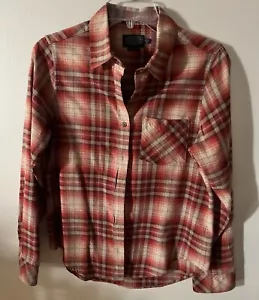 Womens PENDLETON button Up Flannel Size Small, Red Plaid ~ 100% Cotton - Picture 1 of 4