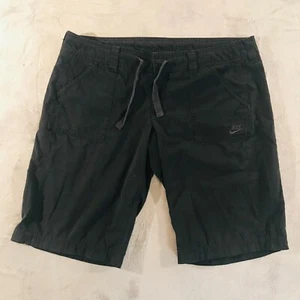VTG Nike Sportswear Chino Shorts Youth Large Black Pockets Drawstring 90s Y2K - Picture 1 of 13
