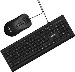 Kit Tastiera e Mouse USB con Filo,silent click, Layout Ita, Altezza regolabile - Zdjęcie 1 z 7