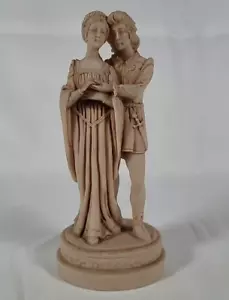Vintage Faro Beige Alabaster Romeo & Juliet Sculpture Figurine Shakespeare 7.5" - Picture 1 of 8