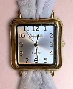 RARE 80’s 90’s Joan Rivers Classic Watch Leather Strap Yelliw Gold VINTAGE - Picture 1 of 7