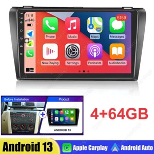4+64G For Mazda 3 2010 2011 2012 2013 Car Stereo Android 13 9" IPS GPS RDS Radio - Picture 1 of 14