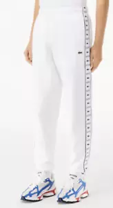 Lacoste Mens Logo Strip Tapered Fit Sweat Pants in White. C44 - Picture 1 of 6