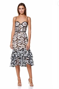 Jojo All Over Lace Midi Dress with Ruffle Hem - Picture 1 of 6