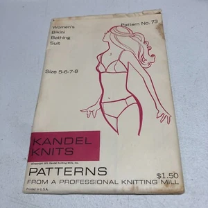 Kandel Knits No. 73 Vintage 1970's Bikini Bathing Pattern Uncut Size 5-8 FF - Picture 1 of 2