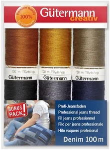 Gutermann Denim Sewing Thread Set - 6 Spools-Denim (Pack of 1) - Picture 1 of 1