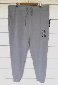 Aeropostale Jogger Pants Mens Size 3XL Grey Fleece Joggers Tapered Fit New - Picture 1 of 3