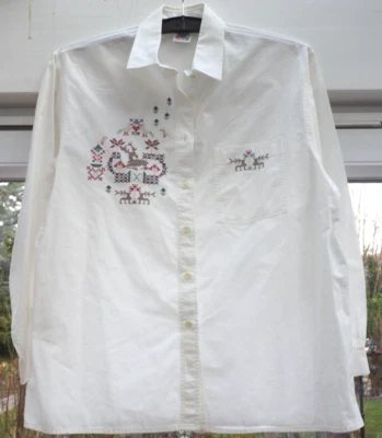 Damen Trachten Dirndlbluse Marke Burgi Made in Austria bestickt 100%BW Gr.42#207 - Bild 1 von 4