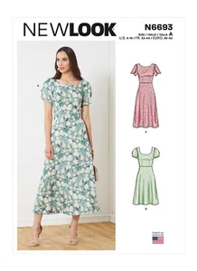 NEW LOOK 6693 MISSES' DRESSES Sewing pattern Sizes 4- 18 IN 2 Lengths - Picture 1 of 6