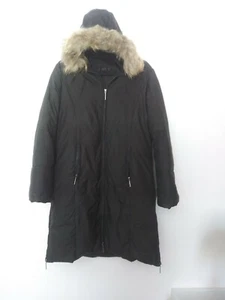 Via Spiga Down Long Coat W/ Raccoon Fur Trimmed Hood Size Medium Winter Jacket - Picture 1 of 10