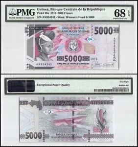 Guinea 5000 Francs, 2015, P-49a, PMG 68 - Picture 1 of 1