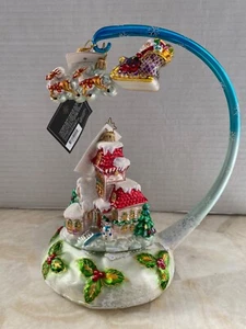 Christopher Radko Midnight Magic Ornament Set 3 Stück Flying Santa Neu mit Etikett Weihnachten - Bild 1 von 13