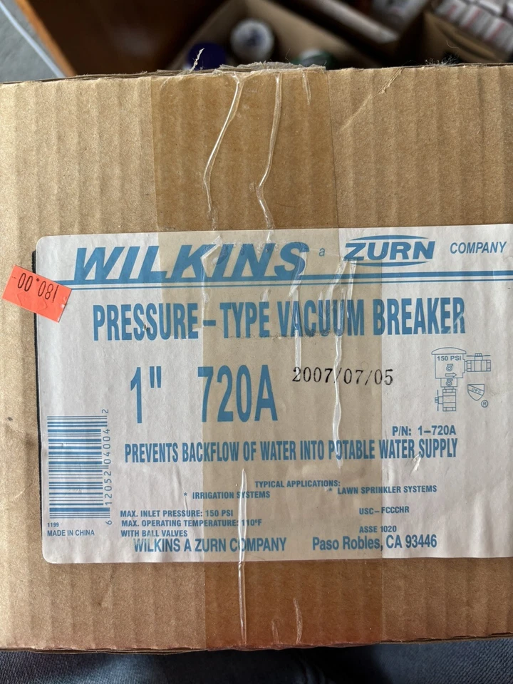 Zurn Wilkins 34-720A 1" 720A Pressure Vacuum Breaker Assembly - Image 1 of 1