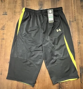 Under Armour Balck and Neon Yellow Shorts NWT Sz L - Picture 1 of 3