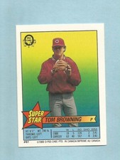 1989 O-Pee-Chee Baseball Sticker Tom Browning #61 Rickey Henderson #312 Back