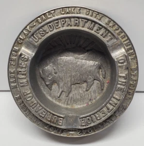 Vintage Department Of Interior Bureau Of Mines Aluminum Ashtray RARE 1940s/50s - Picture 1 of 6
