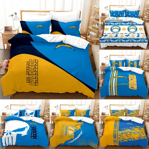 Los Angeles Chargers 3 Piece Bedding Set Duvet Comforter CoverCover Pillowcases Cover