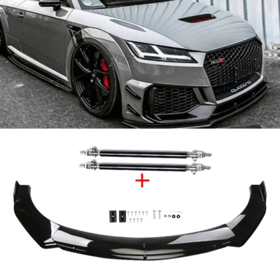 For AUDI A8 Front Bumper Lip Part Accessories Splitter Spoiler Glossy Black Foto 1 de 4
