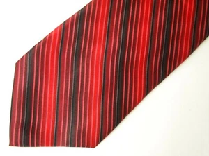 Arrow Mens Necktie Tie Red Black Striped 61" Long - Picture 1 of 4