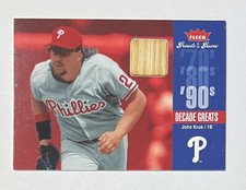 John Kruk 2006 Fleer Greats of the Game DECADE Greats Game Used Bat Card #DEC-JK