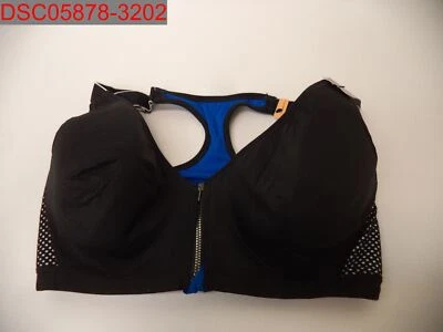 Sujetador deportivo Maidenform para mujer negro seguro cremallera frontal con aros 36DD 090563695607 Foto 1 de 4