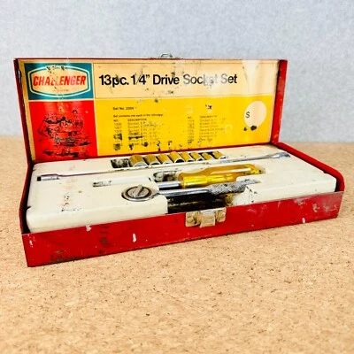 Challenger by Proto 1/4 in Drive Socket Set 2304 in Box MISSING SOCKET Vtg SAE - Image 1 of 4
