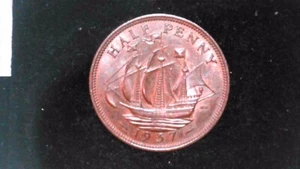 Great Britain 1937 Half Penny XF appears UNC [181] - Picture 1 of 2