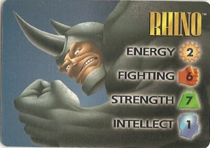 OVERPOWER Rhino personaje / tarjeta de héroe - coeficiente intelectual - Marvel - Imagen 1 de 1