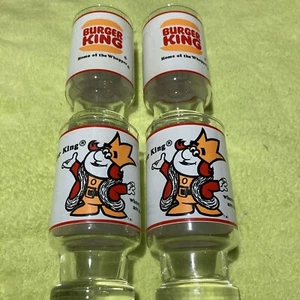 Set of 4 Vintage Burger King Promo 5.5" Glassware Glasses  "Where Kids Are King" - Picture 1 of 14