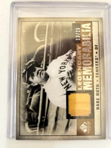 -BABE RUTH 2008 LEGENDARY CUTS *GAME USED BAT CARD* NY YANKEES **PRISTINE**! - Picture 1 of 2