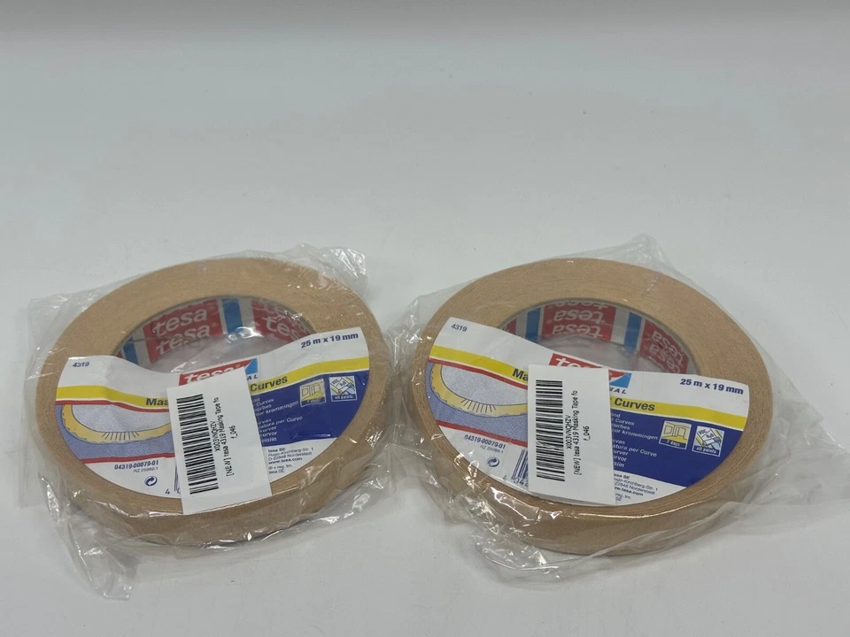 Lot of 2 Tesa 4319 Masking Tape for Curves, 19mm x 25m - Image 1 of 1