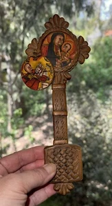 Rare 17th Century Antique Religious Relic Coptic Hand Cross Catholic Church - Picture 1 of 14