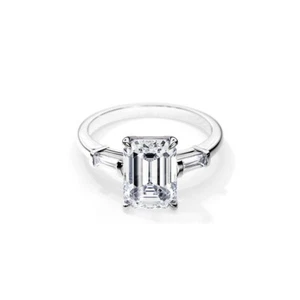 Engagement Diamond Ring Emerald Cut 2.60 Ct IGI Lab Grown Solid 950 Platinum - Picture 1 of 9