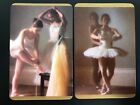 2 Vintage Blank Back Swap Cards: Ballerina Girls Dancer Lady Ballet Dance Photo