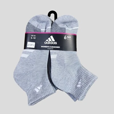 Calcetines ADIDAS Mujer 1/4 Crew Aeroready Acolchados 6 Pares Zapato Talla 5-10 Foto 1 de 2