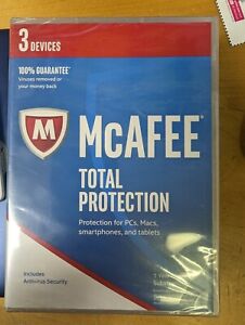 BRAND NEW  McAFEE Antivirus Total Protection 2017 (3 Devices) Factory Sealed