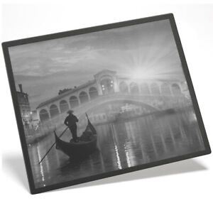 Placemat Mousemat 8x10 BW - Gondola Rialto Bridge Venice Italy  #42970