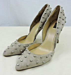 G.I.L.I. Women's Jillee Gray Studded Pumps Pointed Toe Heel Size 8.5 M US