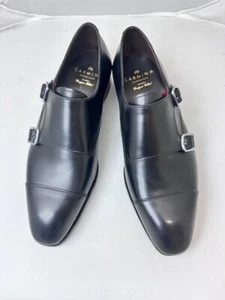 Carmina Shoemaker Double Monkstraps Size UK 9,5 Simpson 10003 Black boxcalf - Picture 1 of 7