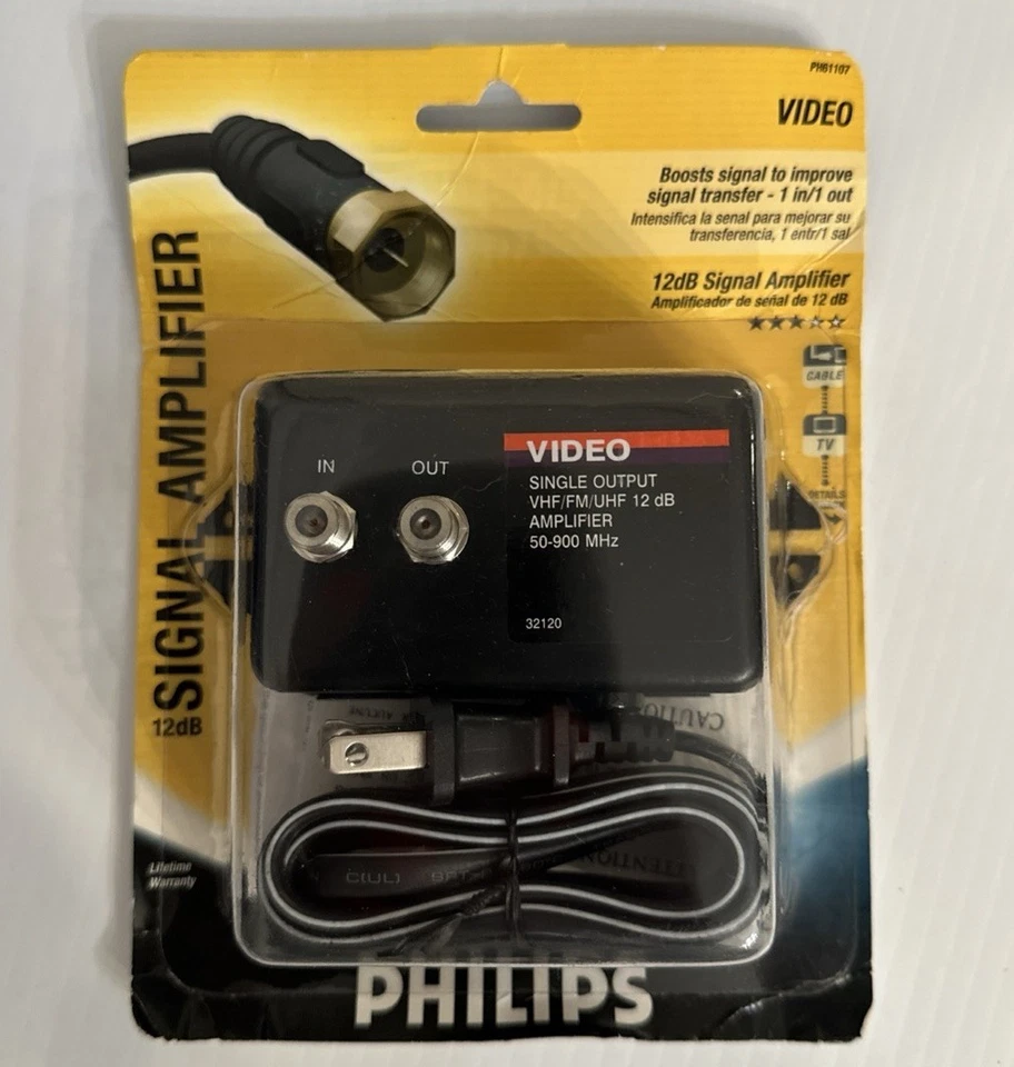 Eagle 12 dB Signal Amplifier VHF Antenna HDTV CATV Video Single Output Amp - Image 1 of 3