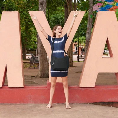 Travelon Anti Theft Classic Crossbody Bucket Bag Security Travel Black One Size - Image 1 of 4