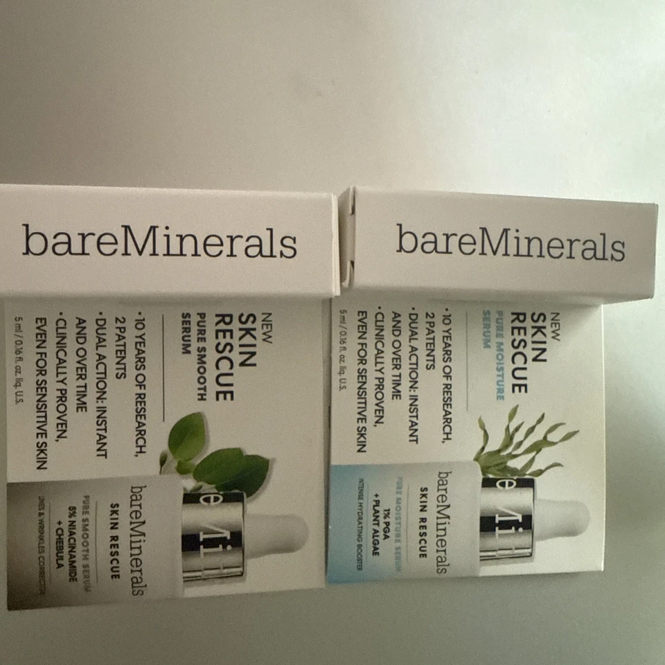 bareMinerals Skin rescue moisture serum 0.16oz/5ml 1%  NIB & pure smooth serum  - Image 1 of 1