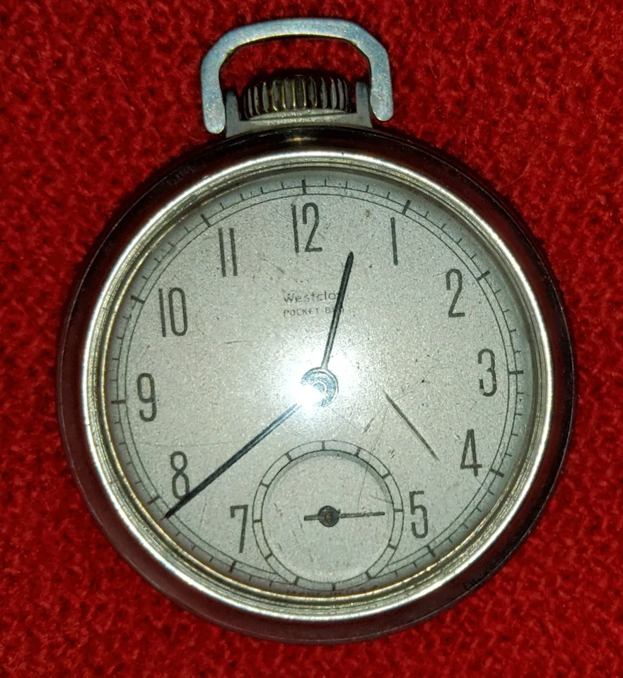 Antique Westclox Pocket Ben Wind Up Pocket Watch Vintage - Runs - Image 1 of 3