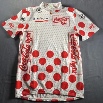 Camiseta deportiva de ciclismo Castelli Coca Cola Light Le Tour grande hecha en EE. UU. a lunares Foto 1 de 4