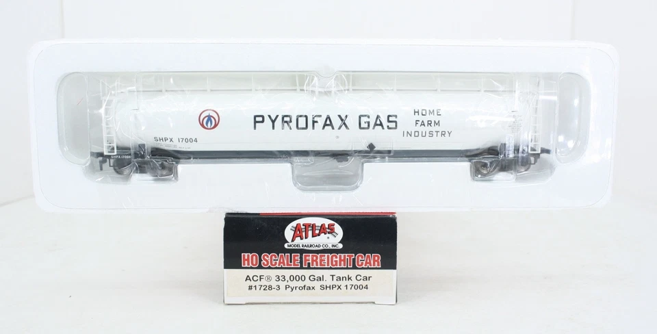 HO Atlas 1728-3 Pyrofax ACF 33,000 Gallon Tank Car SHPX 17004 - Image 1 of 2