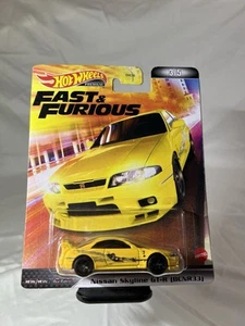 Hot Wheels Premium Fast and Furious NISSAN SKYLINE GT-R R33 BCNR33 Yellow - Picture 1 of 3