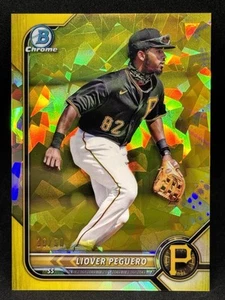 Liover Peguero 2022 Bowman Cromo #BCP-242 Giallo Zaffiro Rifrattore /50 - Foto 1 di 2